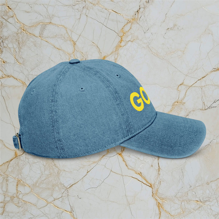 GOLD: Premium Embroidered Dark Denim Cap